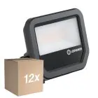 Multipack 12x Ledvance Proyector LED Aluminium Negro 17W 2400lm 100D - 865 Luz De Día | IP66 - Simétrico
